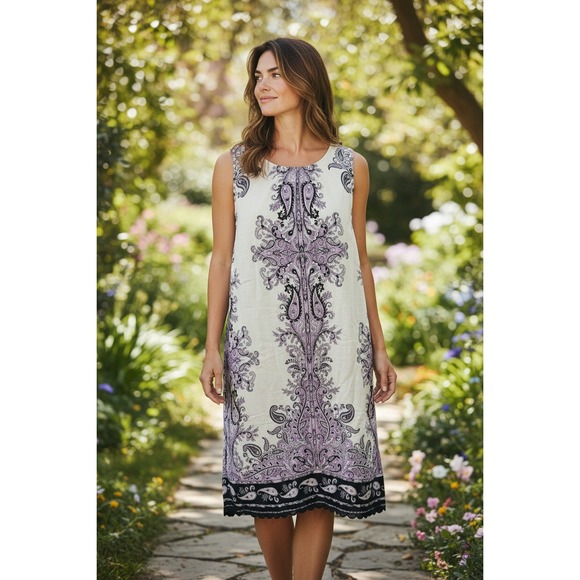 LOFT Dresses & Skirts - LOFT Paisley Print Dress Sleeveless Casual Dress Sun Dress Tank Dress Size 10